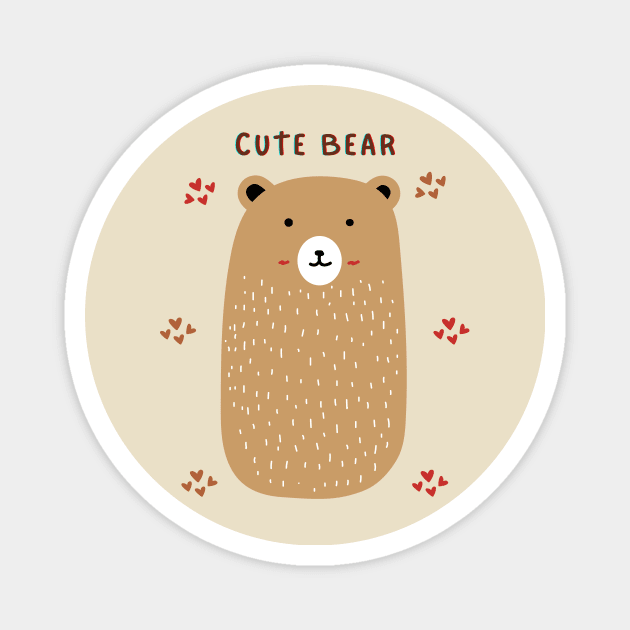 Cute Bear Magnet by Art By Bear